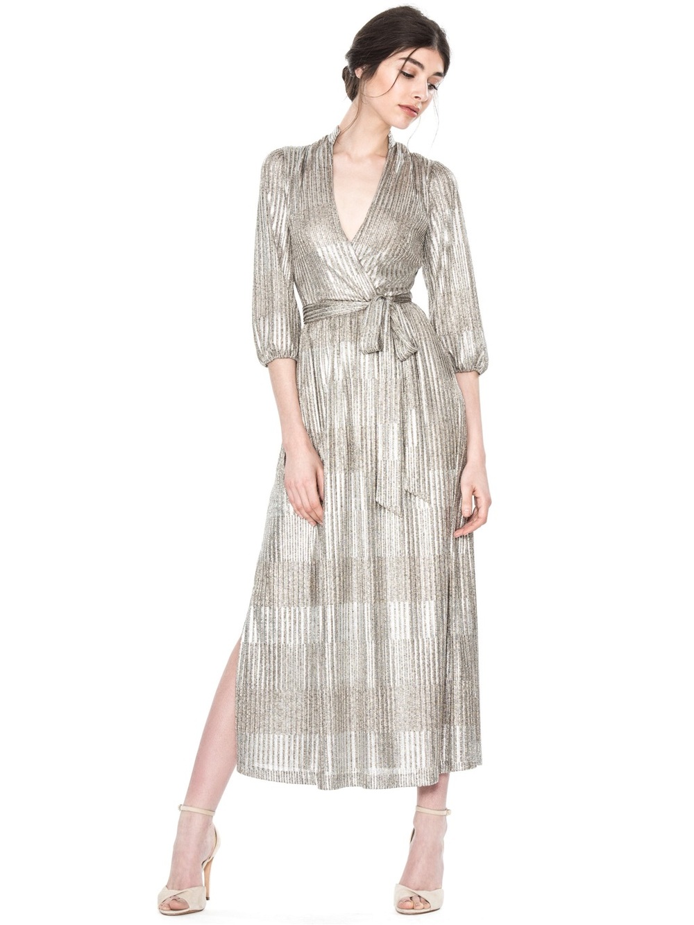 Alice + Olivia Katina Gathered Midi Dress Tie Belt